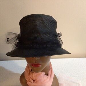 Ladies Black Vintage Bucket Hat